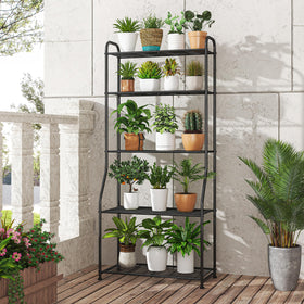 Simple Trending plant stand indoors on balcony setup for space saving.