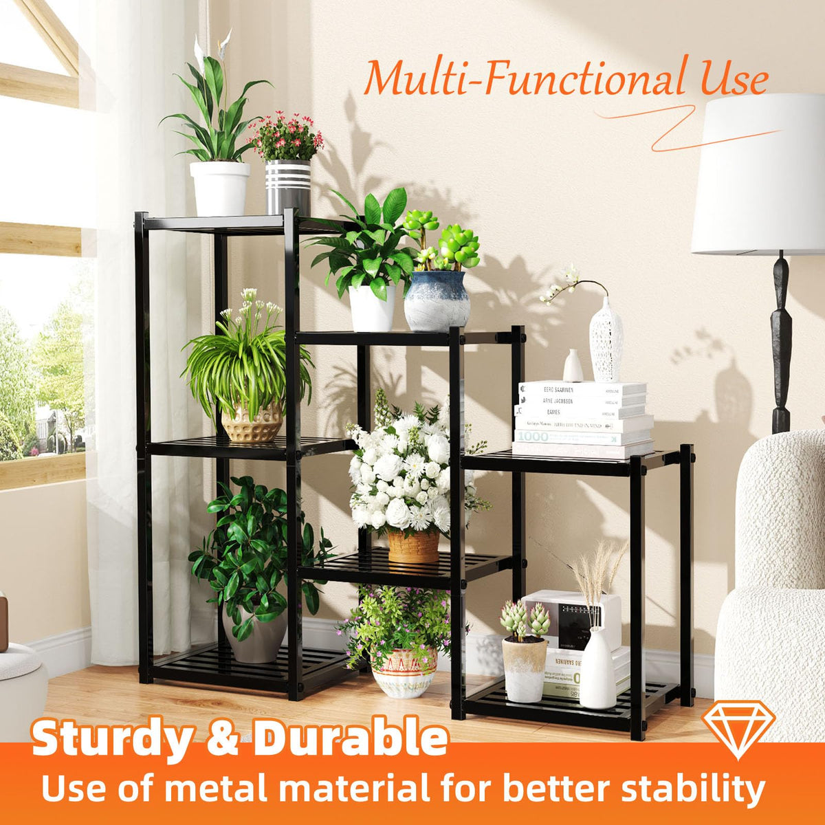 Simple Trending plant stand iron frame close-up highlighting durability and finish