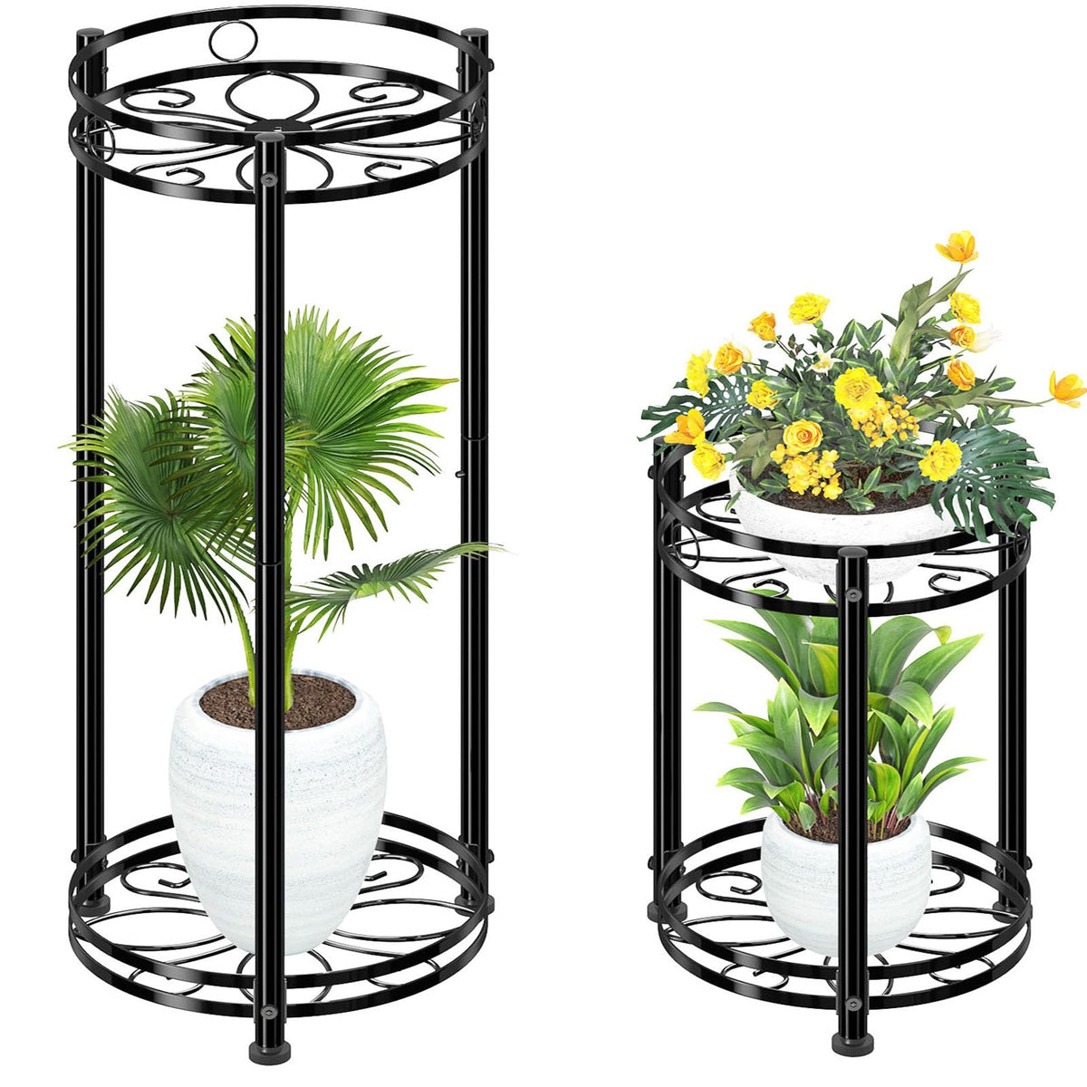 Simple Trending round plant stand assembly showcases indoor-outdoor display options.