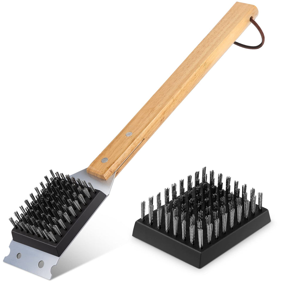 SIMPLETASTE grill brush with replaceable head designed for lasting use