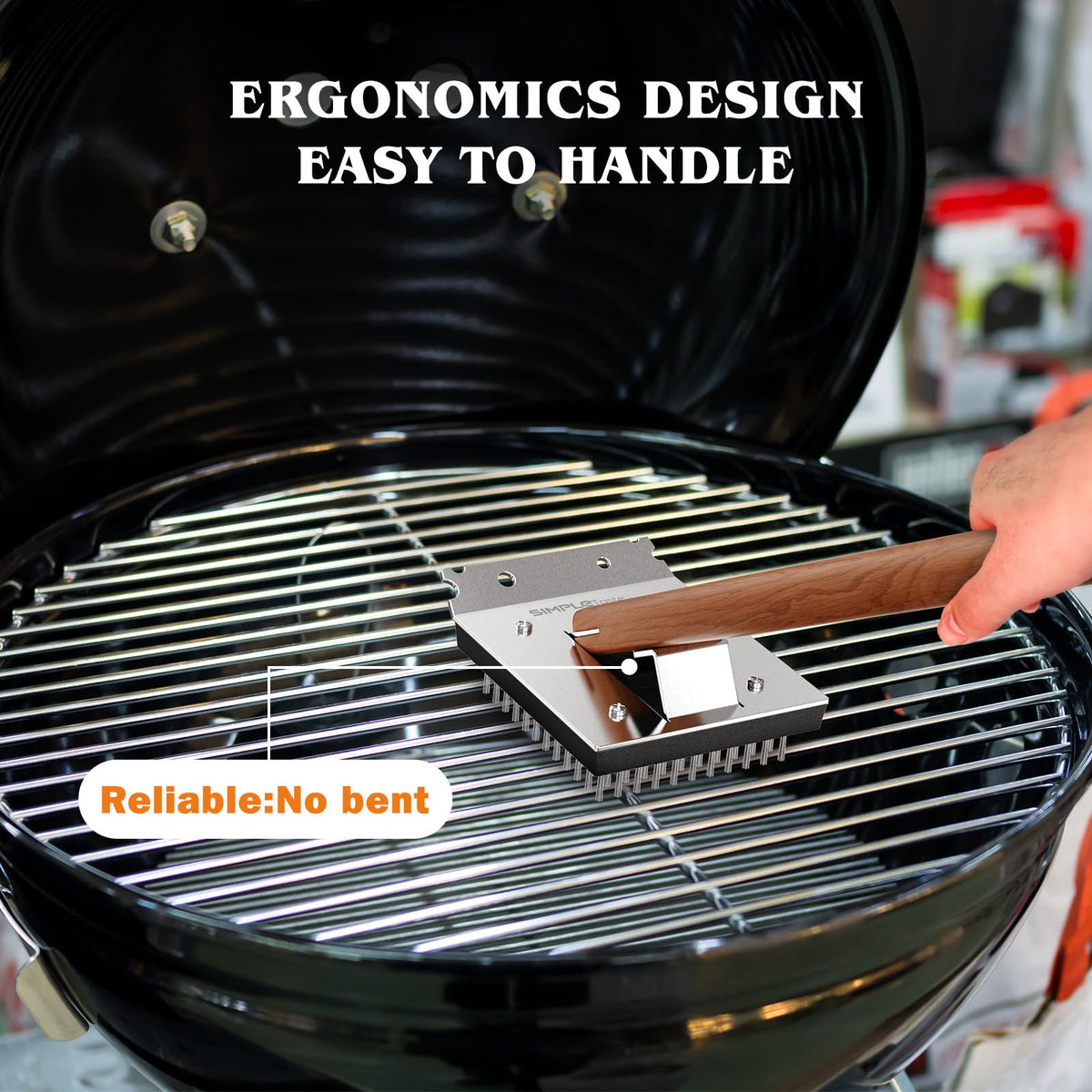 SimpleTASTE stainless steel scraper supports tough debris removal with rust resistance.