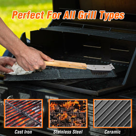 SIMPLETASTE grill brush Weber and Traeger compatible for versatile grills