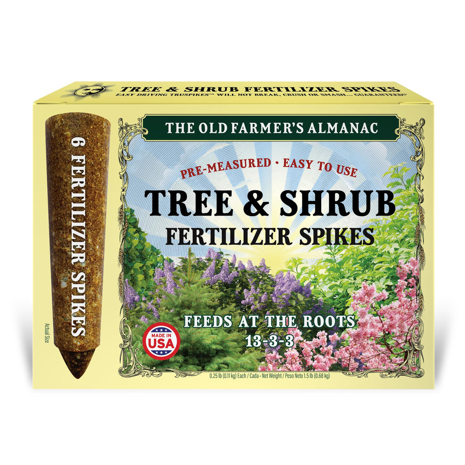 SIMPLYGRO TruSpikes packaging showing a natural tree and shrub feeding solution.