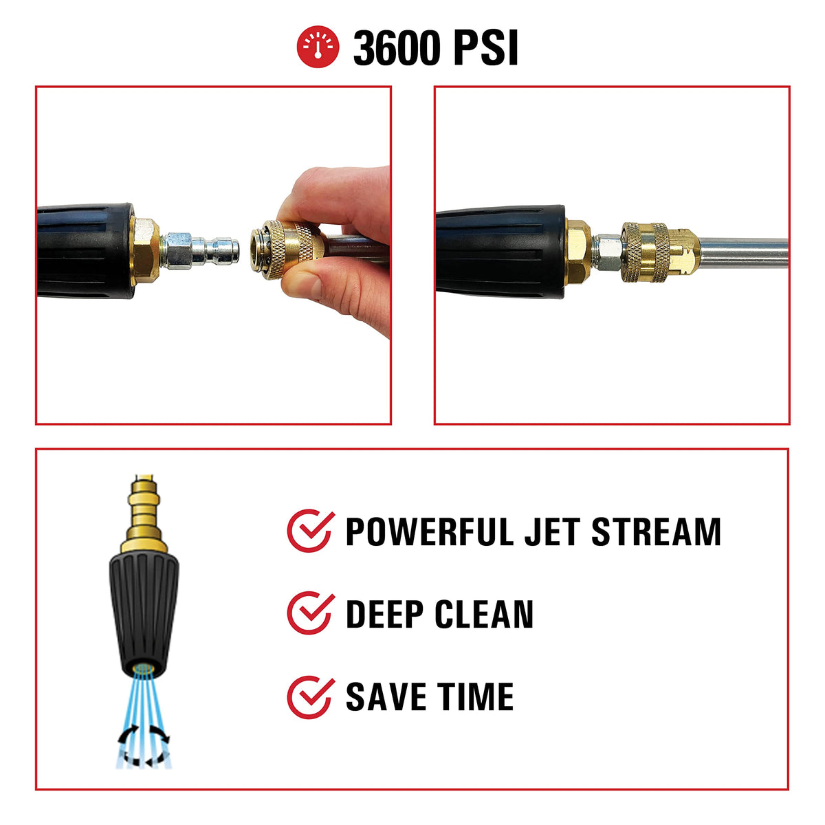 SIMPSON 80143 turbo nozzle supports hot-water use up to 212°F