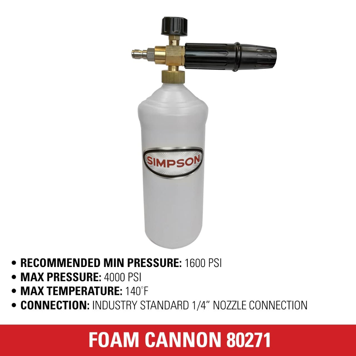 SIMPSON 80271 application on vehicle shows pre-wash foaming benefits