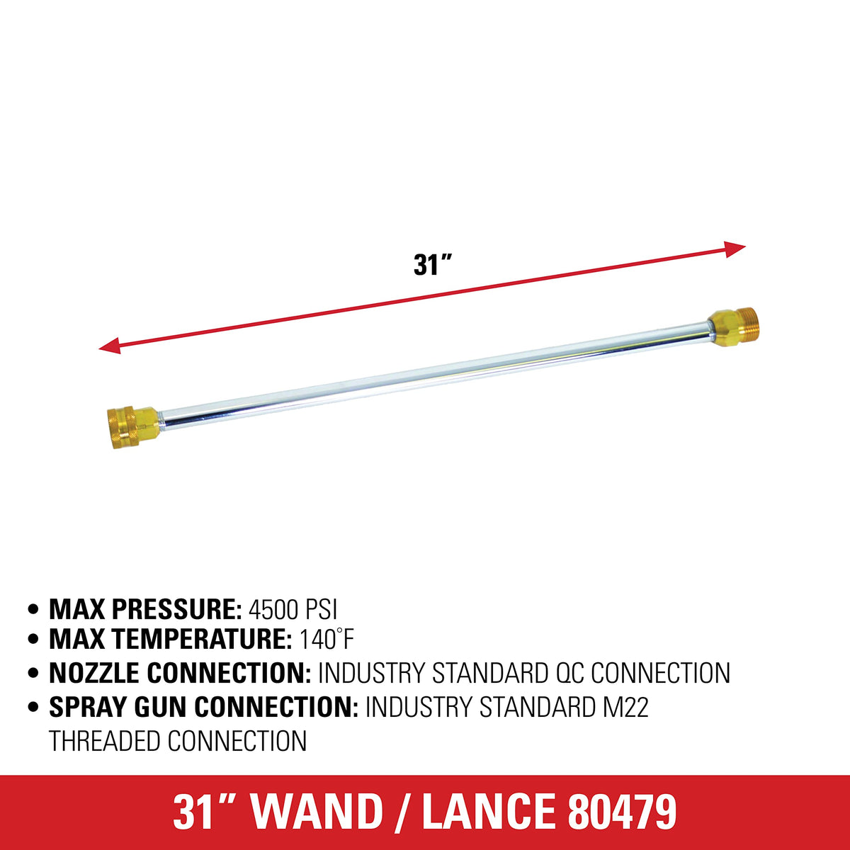 SIMPSON 80479 durable construction wand supports reliable long-term use.