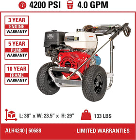 SIMPSON ALH4240 CAT triplex pump close-up highlights durable performance.