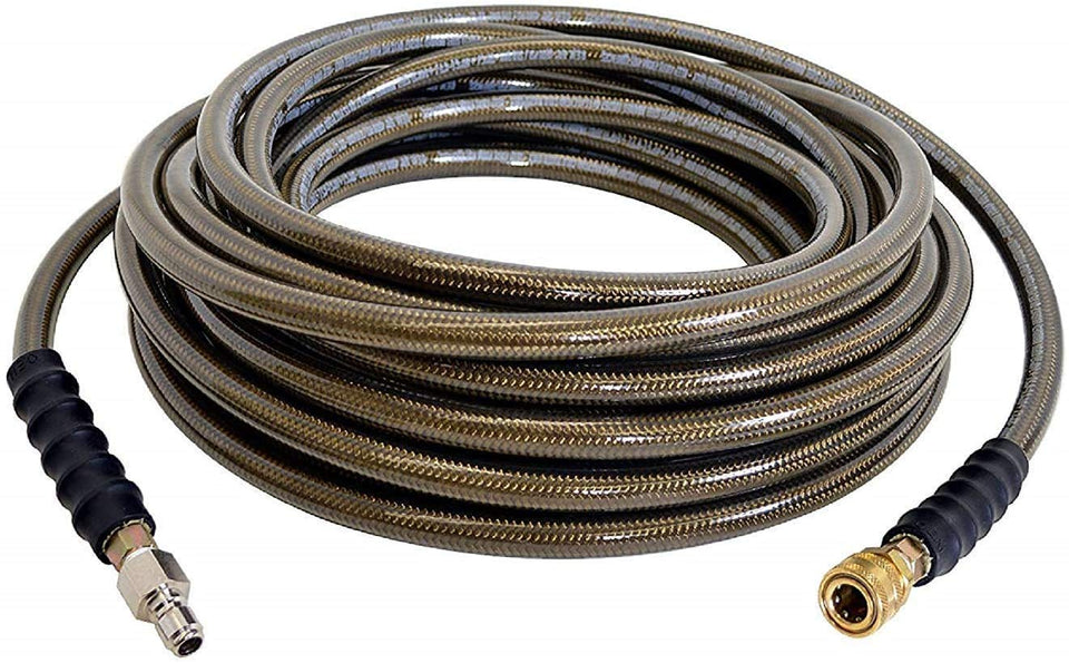 Simpson Monster hose 4500psi, 100 ft, 3-8in brown, ready for high-pressure cleaning.