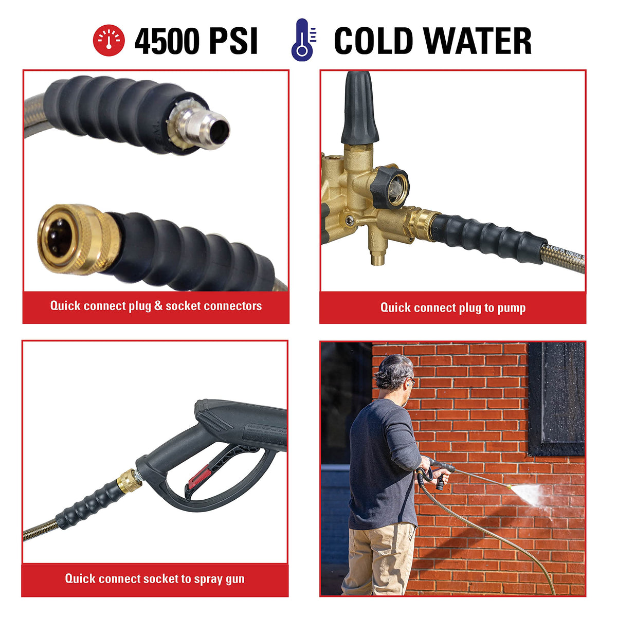 Simpson Monster polyurethane jacket provides non-marring protection and easy cleaning.