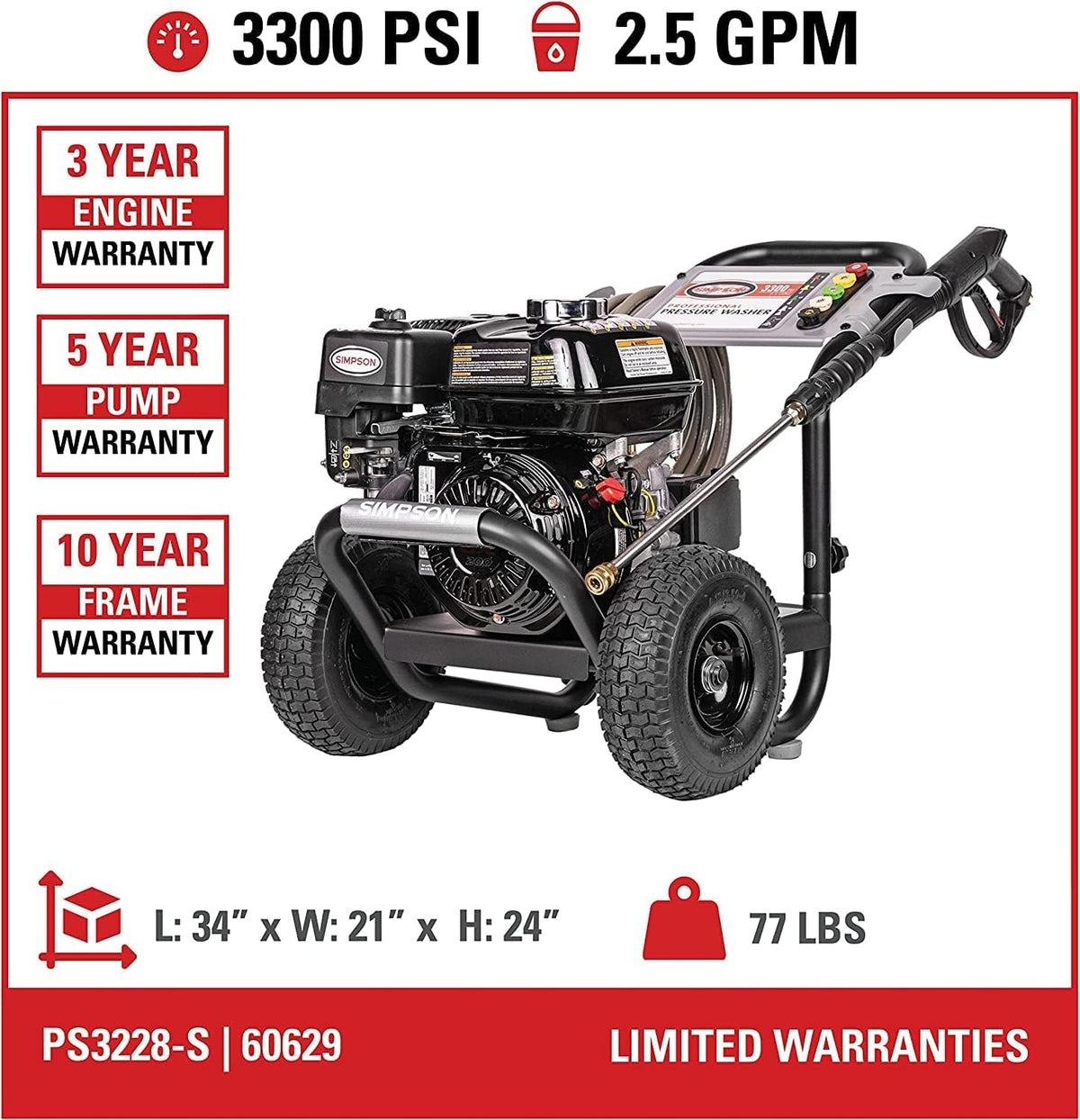 SIMPSON MorFlex 25ft hose demonstrates kink resistance and surface protection.