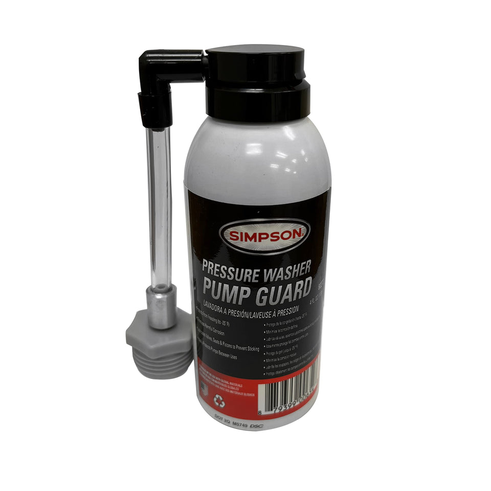 SIMPSON Pump Guard 4oz protects the pressure washer pump during off-season storage.