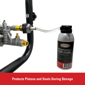 SIMPSON Pump Guard works with gas or electric pressure washers.