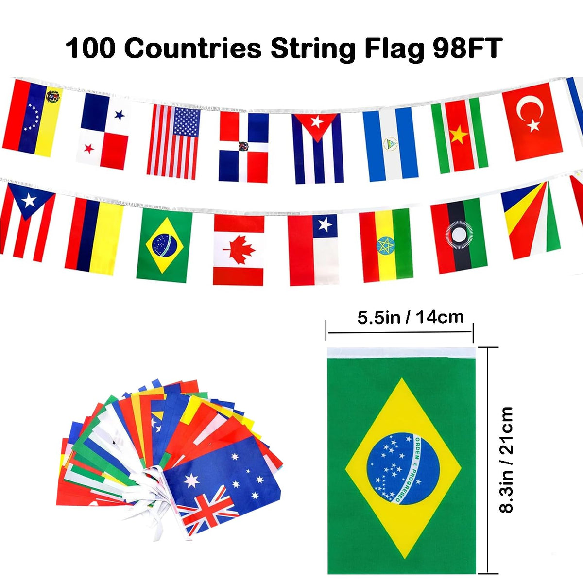 SIMVOTM world flags bunting closeup highlights authentic symbols for multicultural spaces