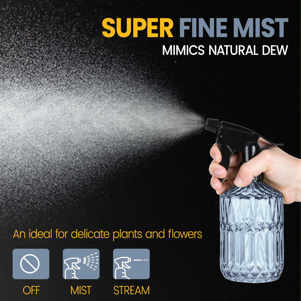 Sincengel adjustable 360° nozzle provides fine mist or direct spray