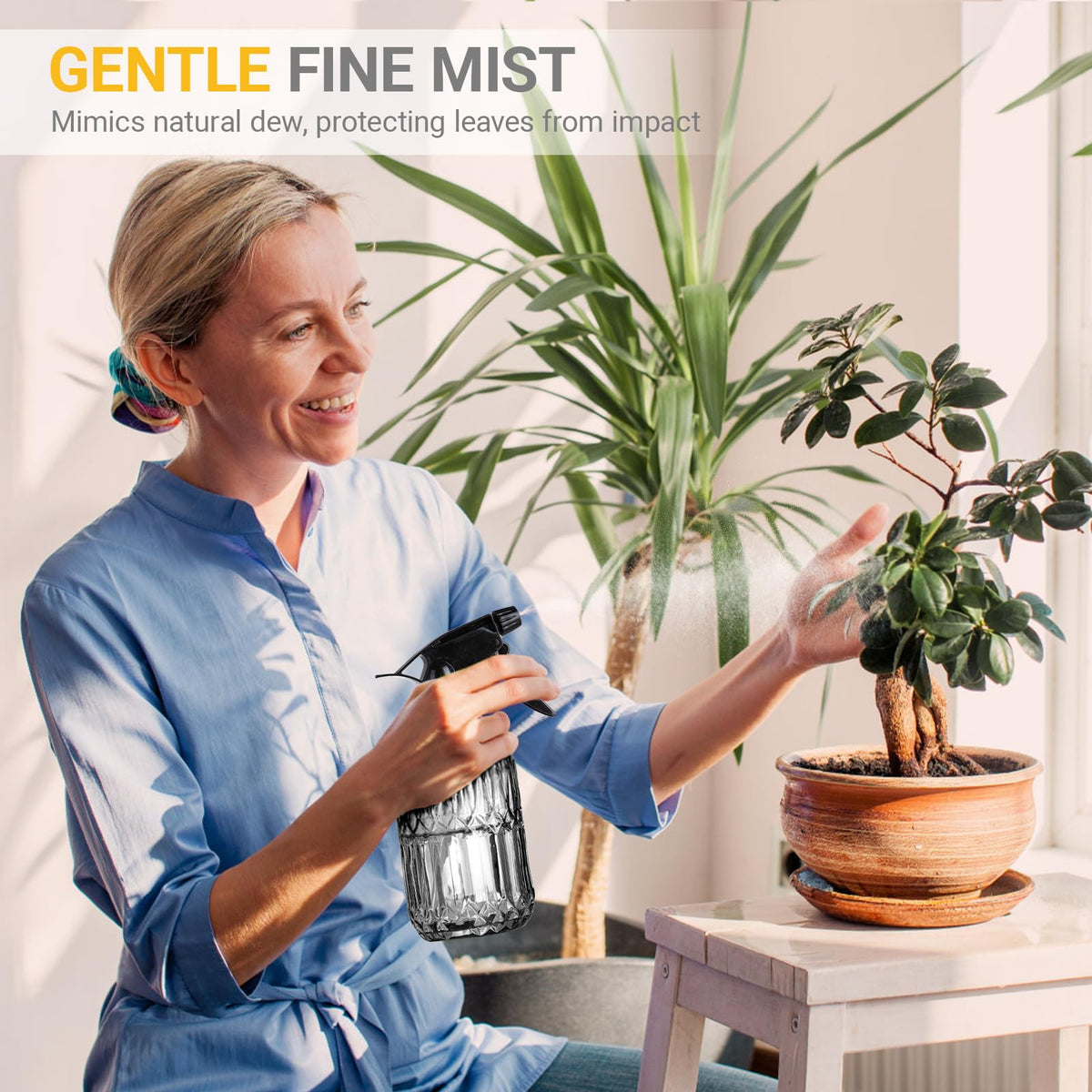 Sincengel plant mister used on indoor plants and herbs