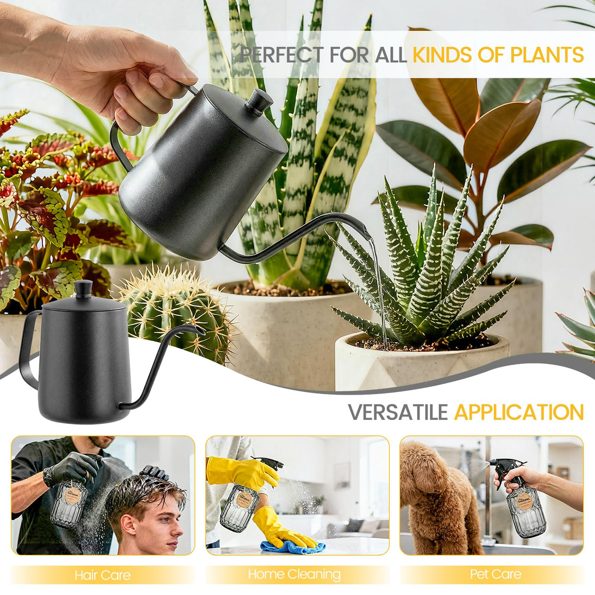 Sincengel adjustable mister nozzle creates a fine dew spray.