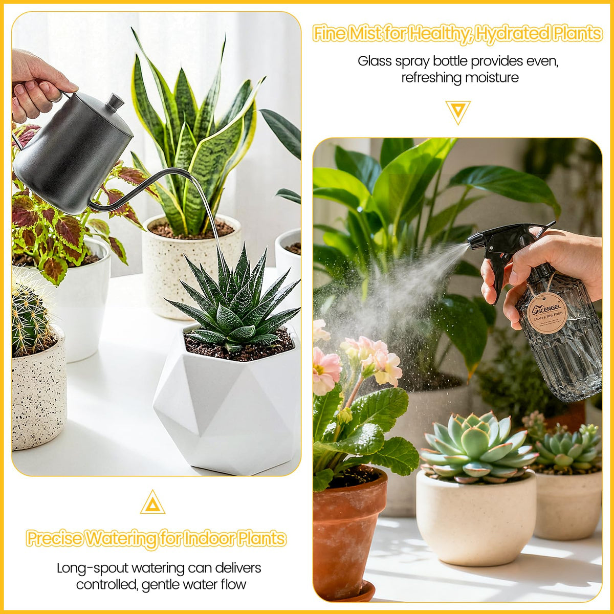 Sincengel plant mister glass bottle for delicate seedlings.