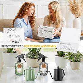 Sincengel stainless steel watering can with black finish for durability.