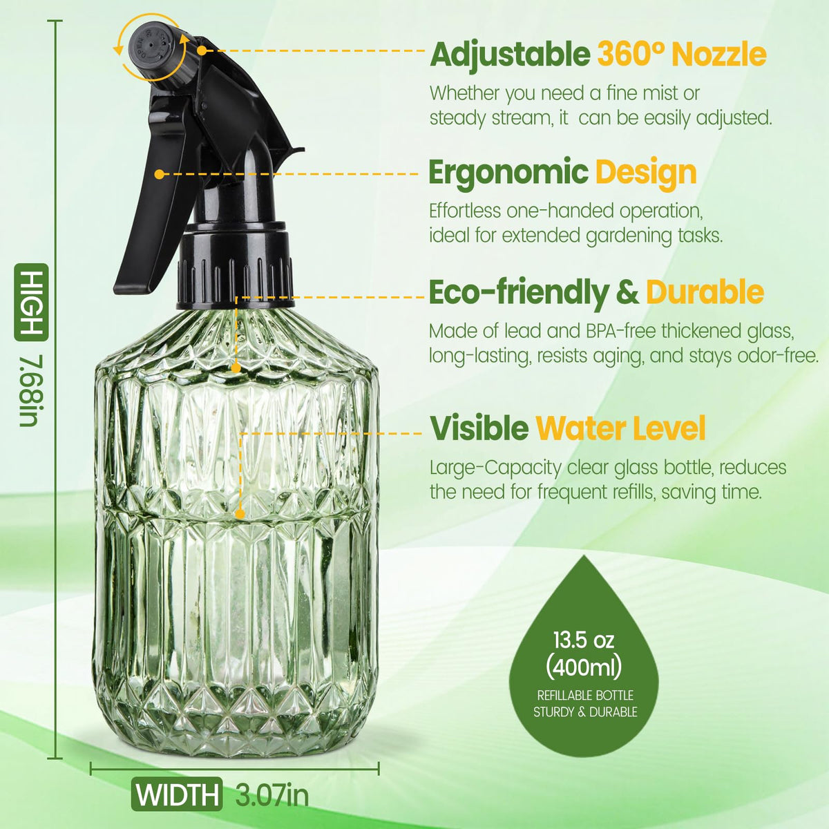 Sincengel wide opening enables quick refills and easy cleaning