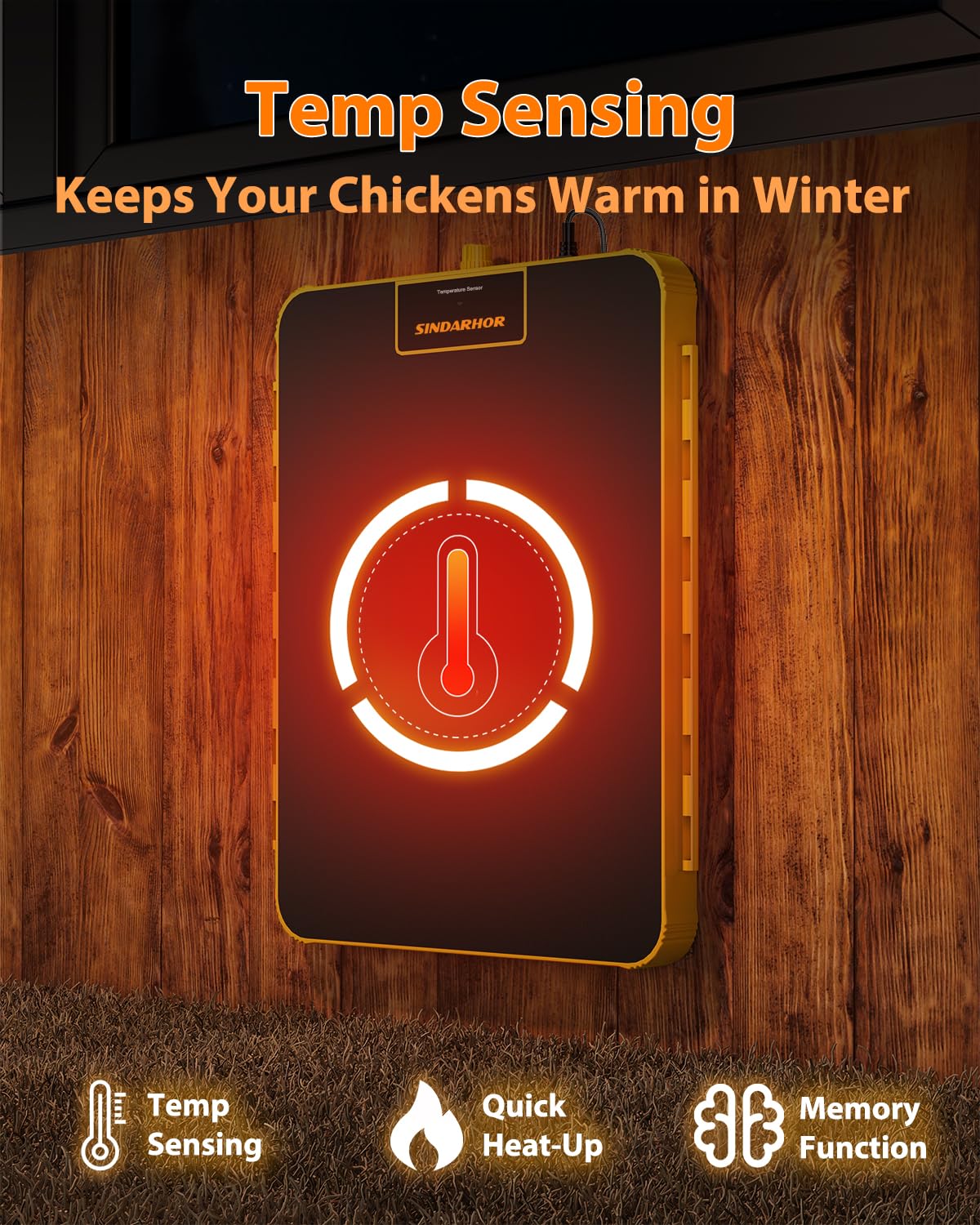 Sindarhor brooder plate mounted on wall saves space while keeping chicks warm.