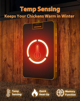 Sindarhor brooder plate mounted on wall saves space while keeping chicks warm.
