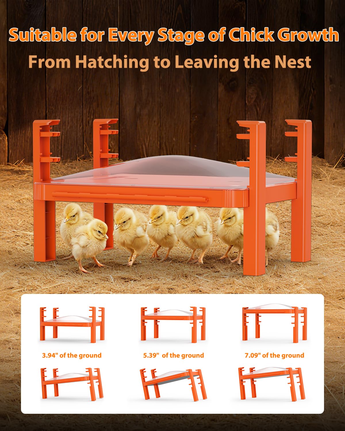 Wall-mount or standing setup for versatile placement of Sindarhor brooder plate.