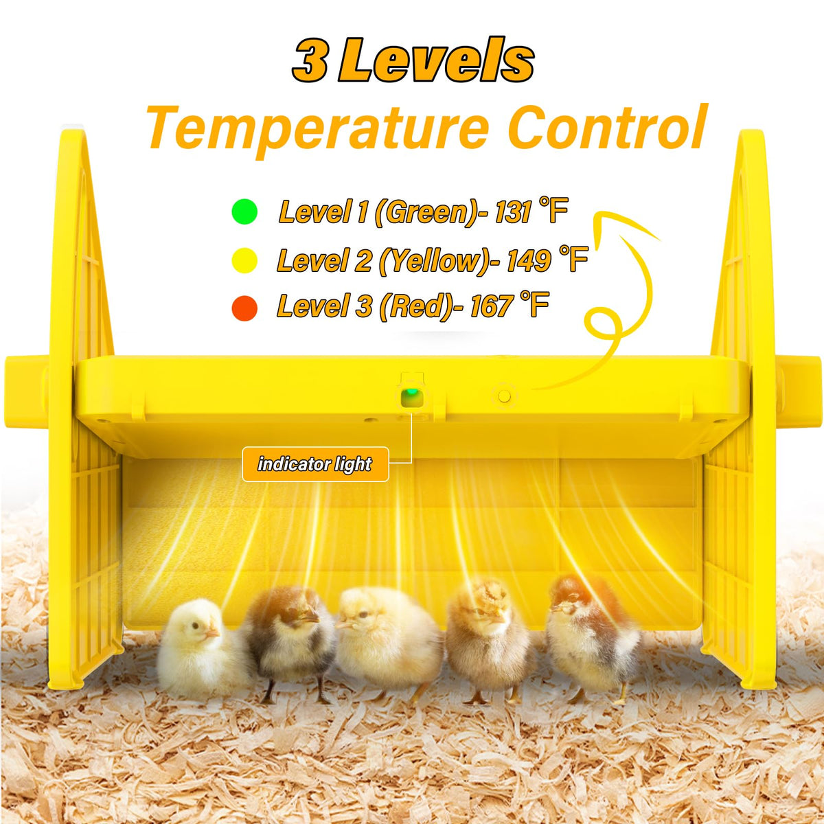 Sindarhor heating brooder plate with adjustable levels supports growing chicks.