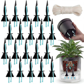 Singhoow self-watering spikes in a planter ensure steady moisture for indoor plants.