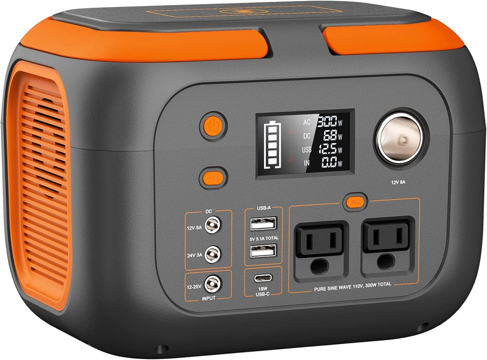 SinKeu 300W portable power station front view powering campsite essentials