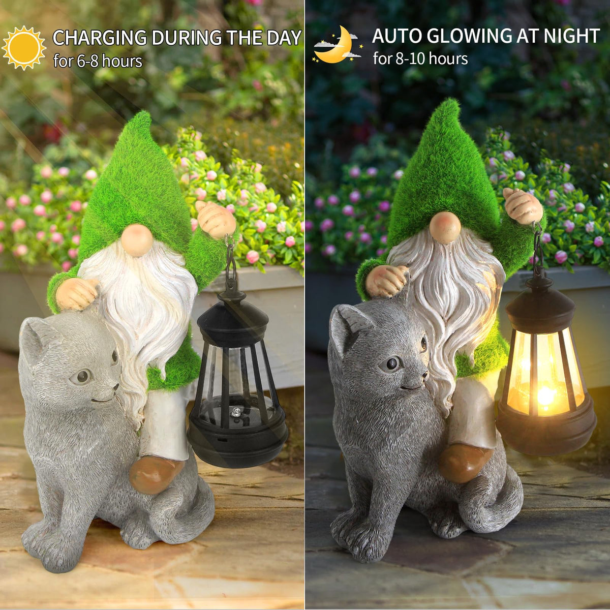 Sinhra weatherproof gnome statue withstands porch or garden use