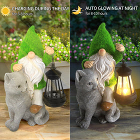 Sinhra weatherproof gnome statue withstands porch or garden use