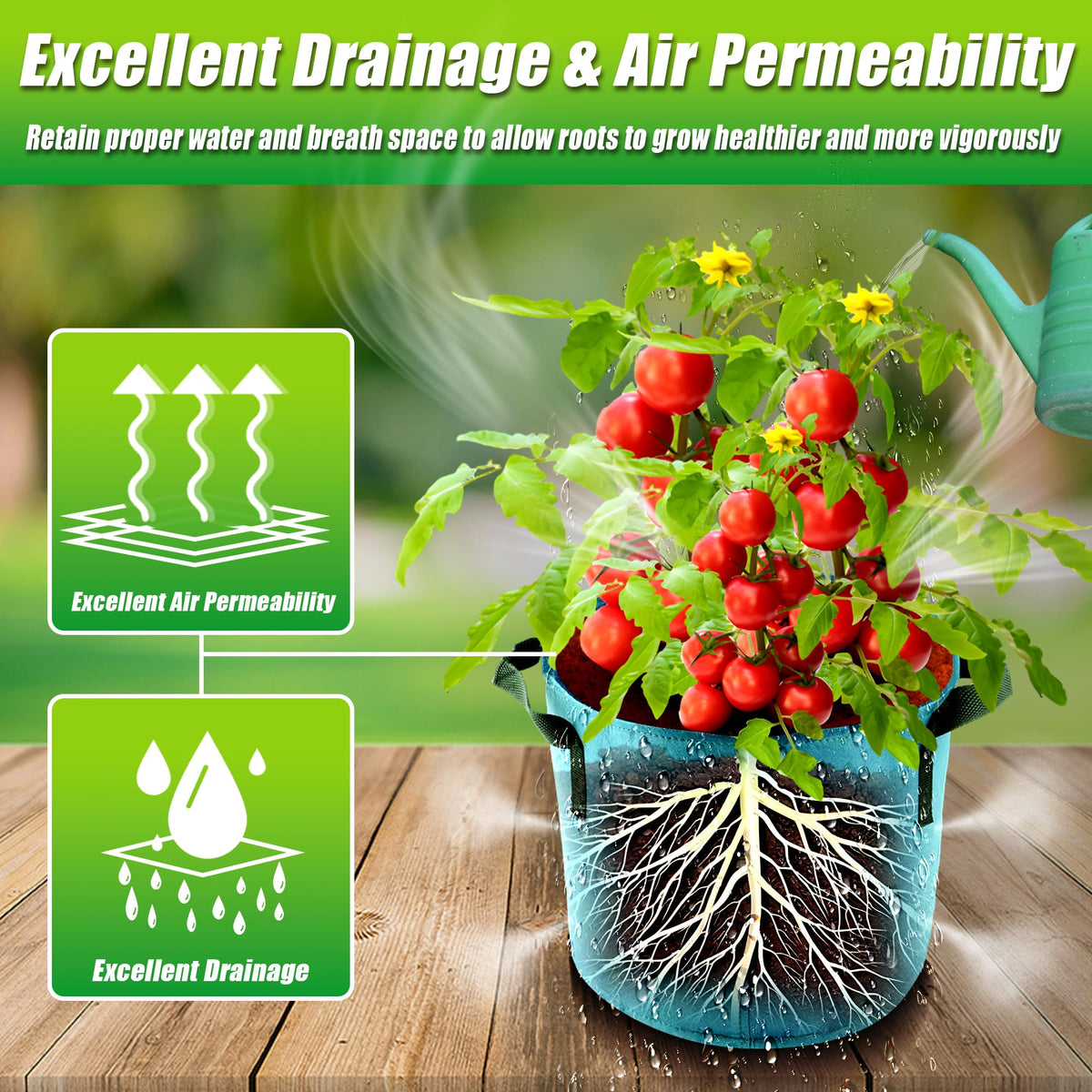 Sinimaka fabric bags with excellent drainage to prevent overwatering