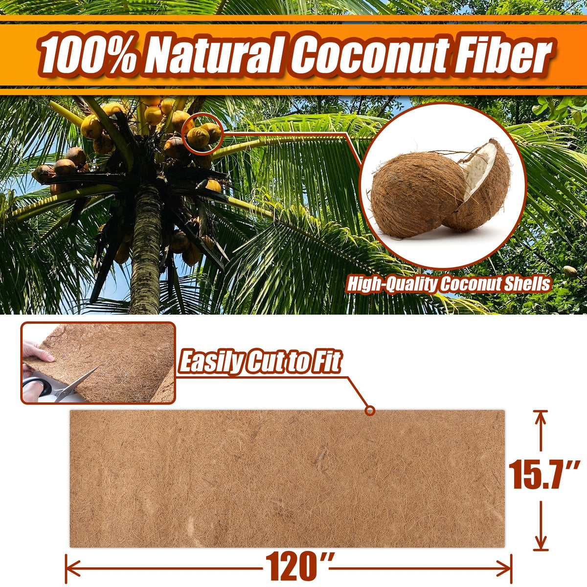 Sinimaka Coco Liner Roll cutting to fit different containers for DIY projects.