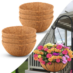 Sinimaka Coco Liners 14-inch round fit securely in wire baskets for neat soil containment.
