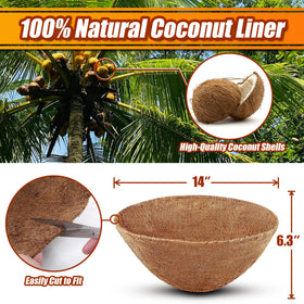 Sinimaka Coco Liners 6-pack hanging-basket show easy reshaping and stable soil support.