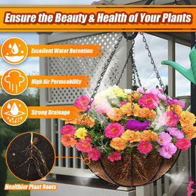 Sinimaka coconut-fiber liner pores promote airflow and drainage for healthier pots.