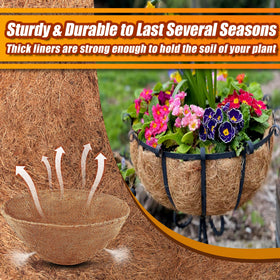 Sinimaka durable coir liner supports soil and plants through seasons