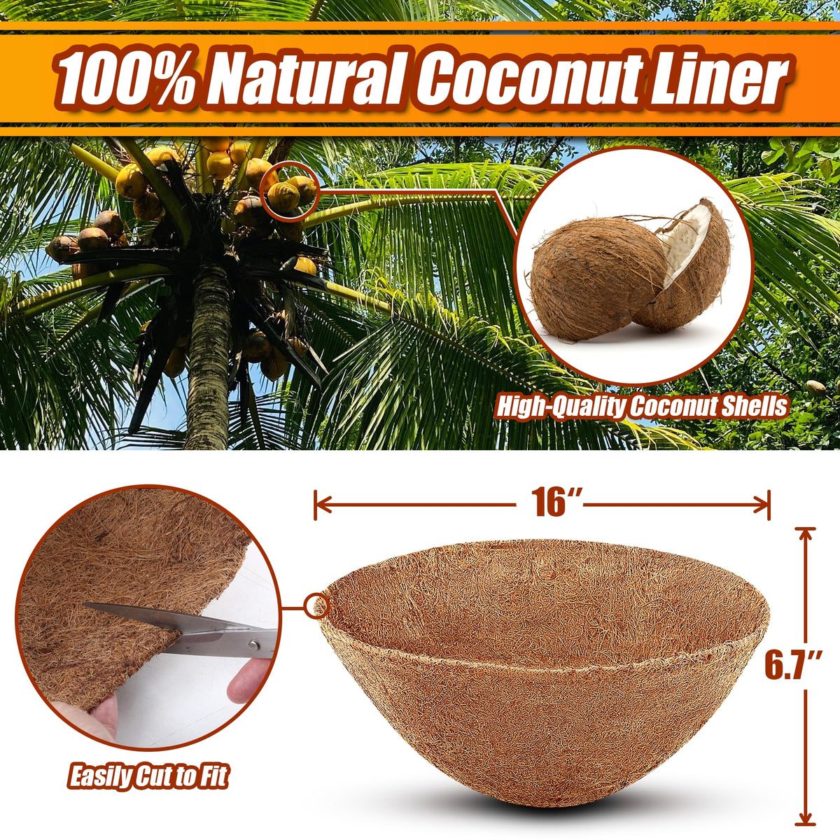 Sinimaka hanging basket liner keeps soil in place and preserves moisture