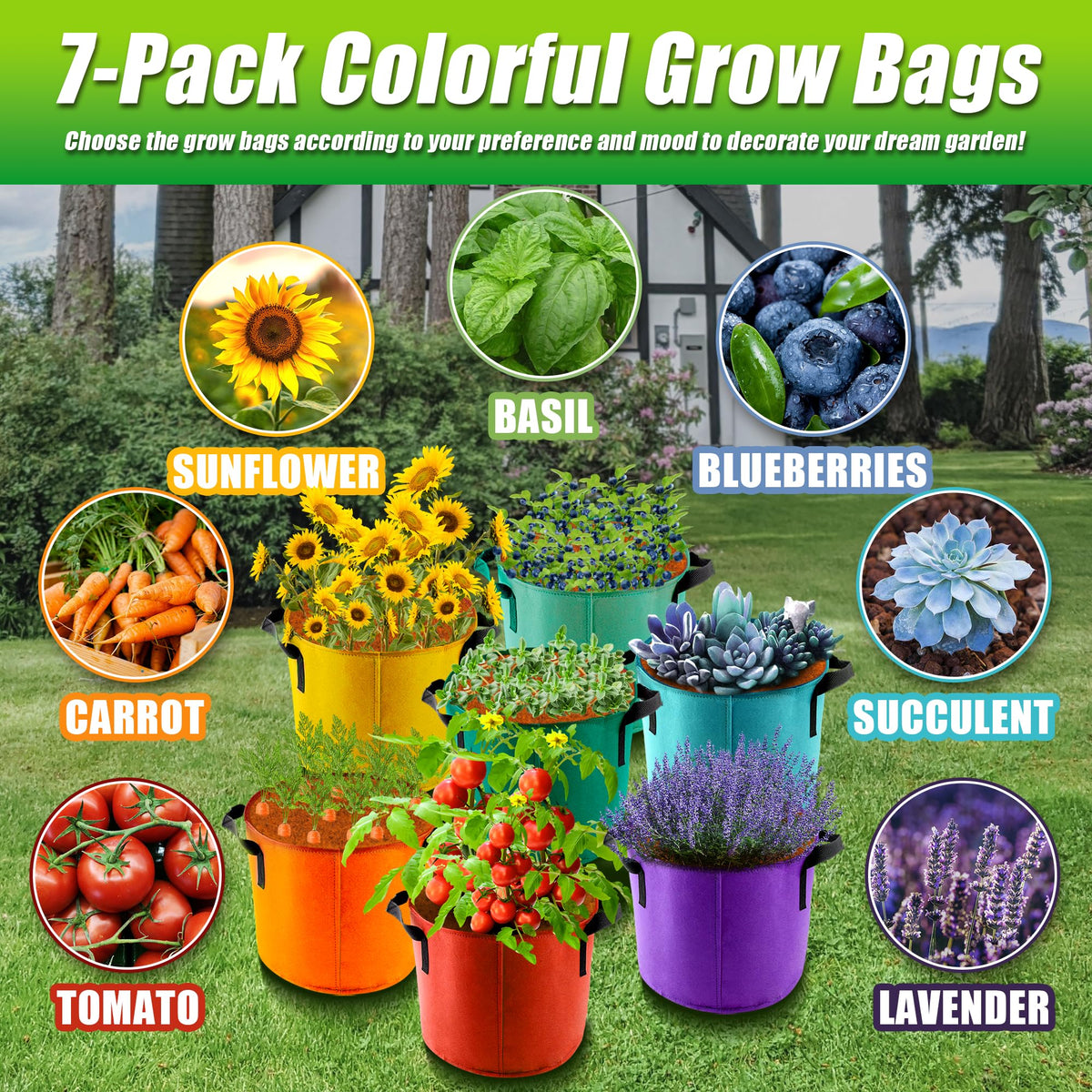 Sinimaka grow bags for indoor and outdoor garden use