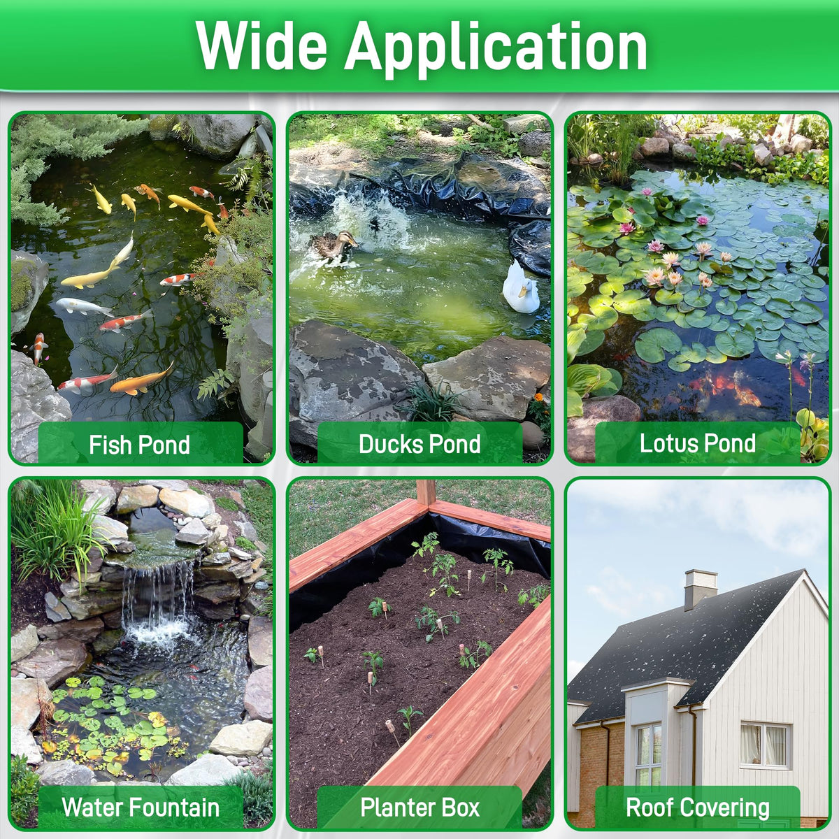 Sinimaka liner for DIY installations in outdoor water features.