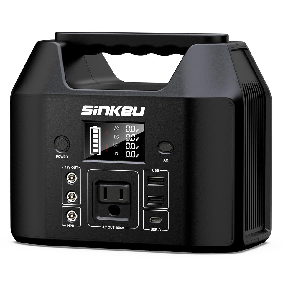 SinKeu power station front view showing compact portability for home or outdoors