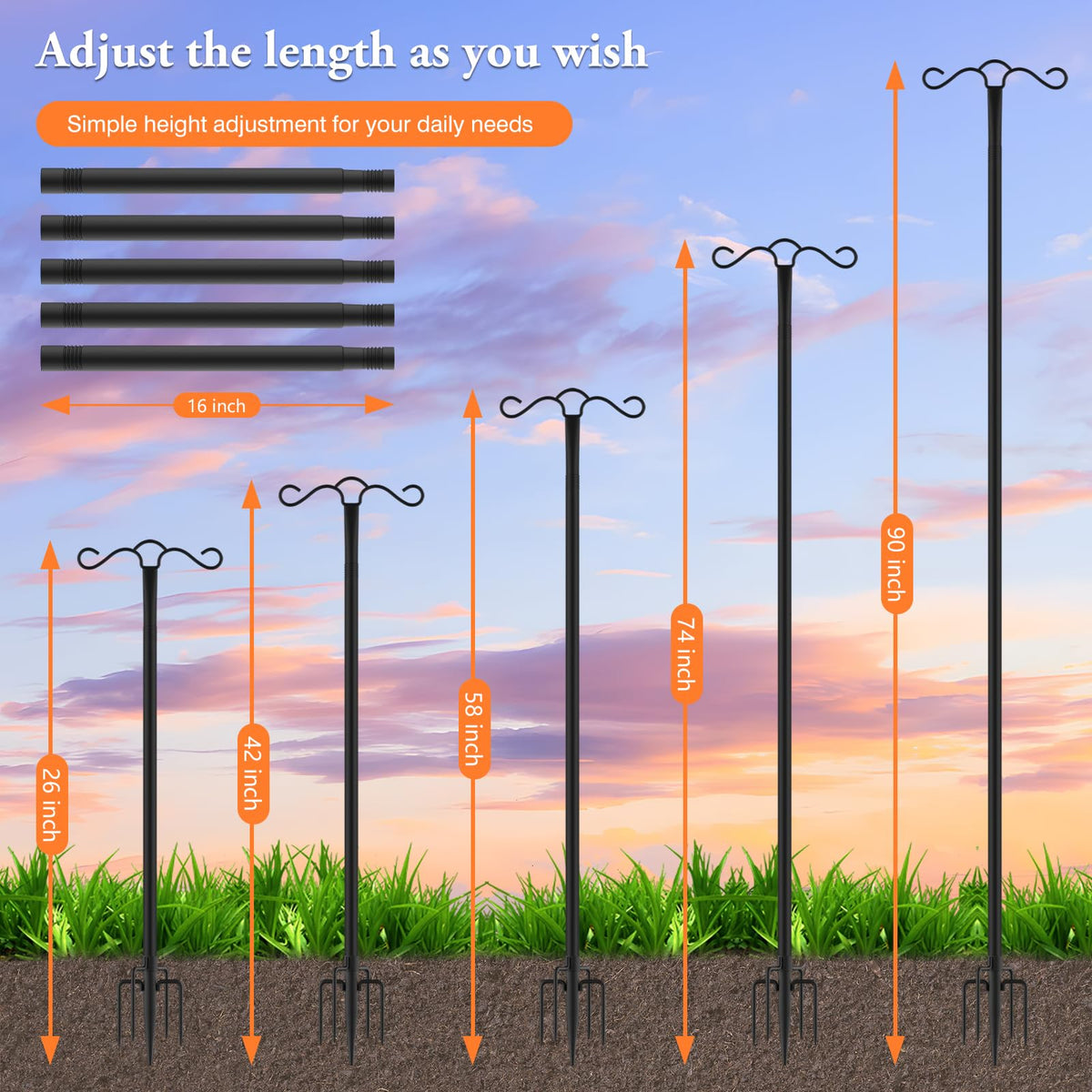 SINLEY outdoor hook for bird feeders lanterns and plants with ease