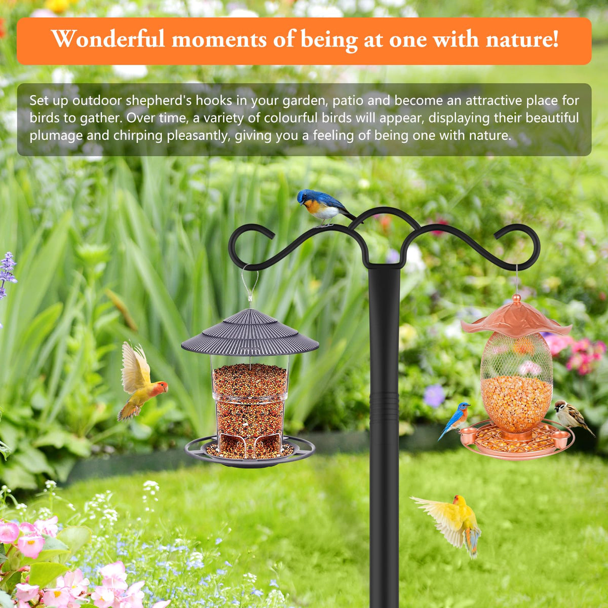 SINLEY weather-resistant shepherd hook withstands wind and rain for lasting outdoor use