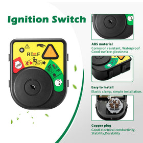 Closeup of the durable ABS ignition switch module.