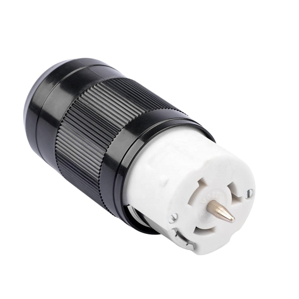 Sintron SS2-50R front view shows secure twist-lock design for reliable shore power connection.