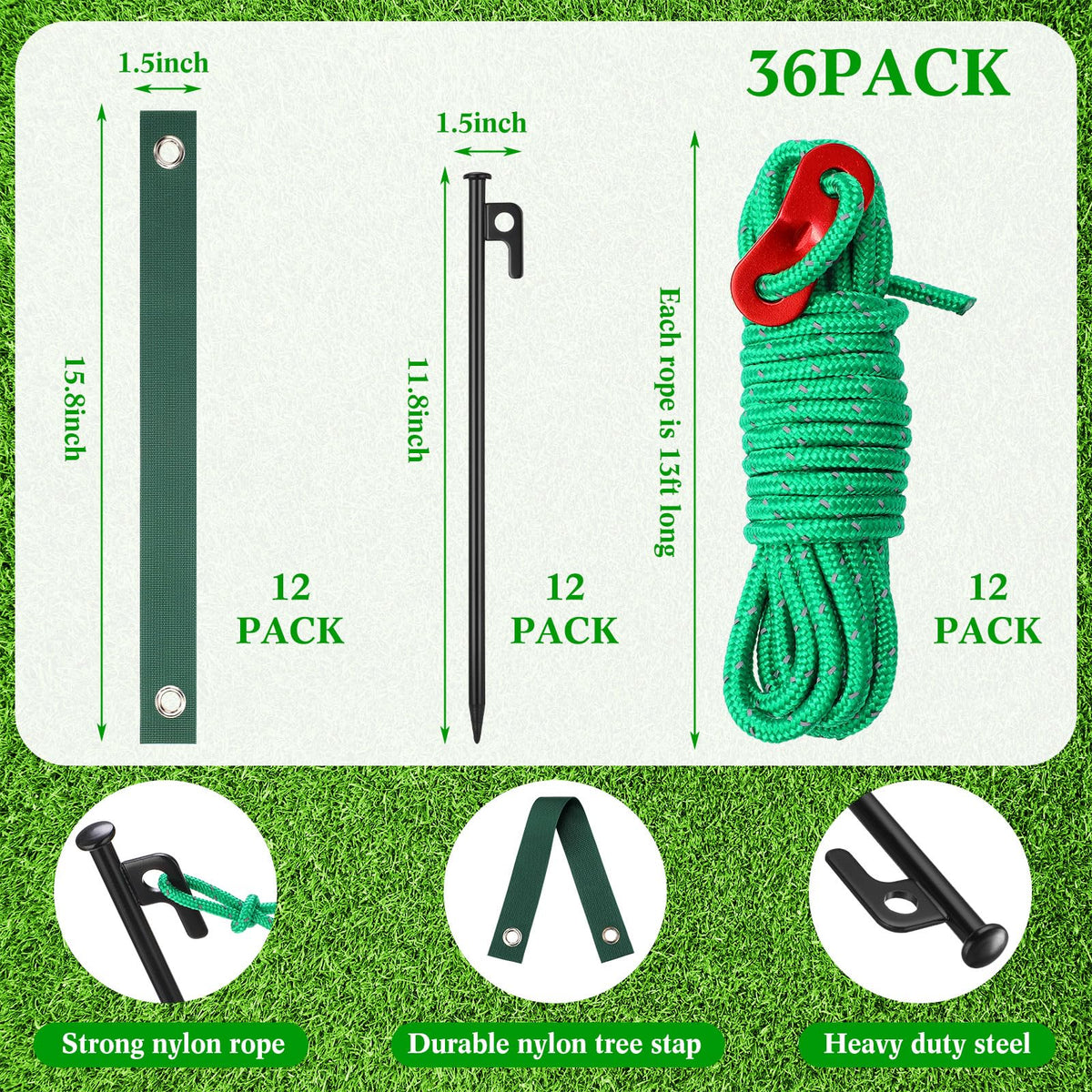 Sintuff stakes provide reliable anchorage for leaning saplings in gardens.