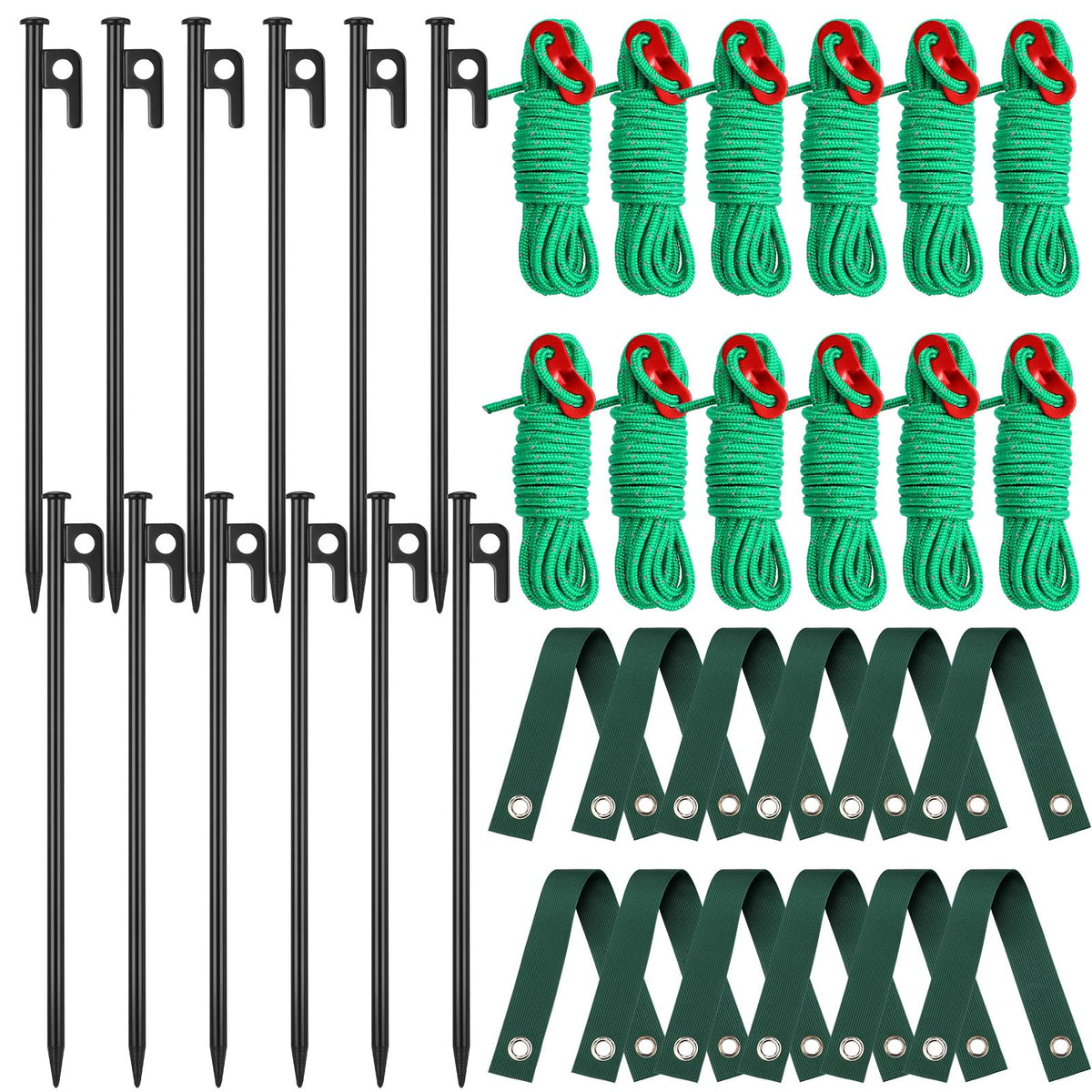 Sintuff tree stake kit straps secure young trees with adjustable tension.