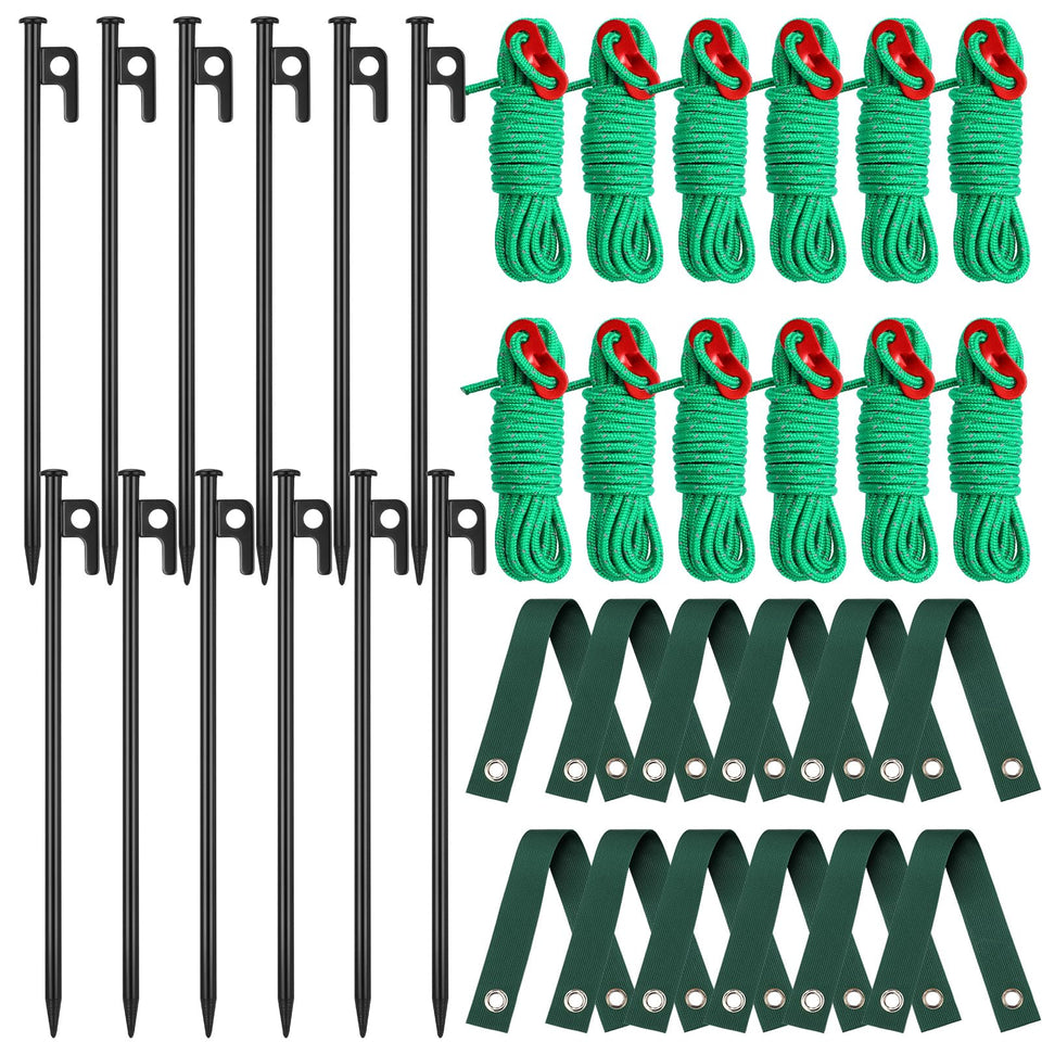 Sintuff tree stake kit straps secure young trees with adjustable tension.