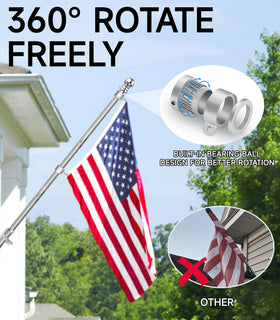 Sinyoeer flag pole with a 3x5 flag to show compatibility.