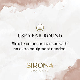 Sirona Simply Test Strips packaging and bottle for convenient spa checks